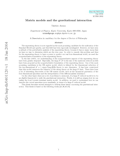 Matrix models and the gravitational interaction