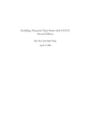 Modeling financial time series with S-plus