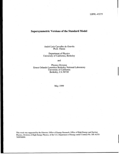 Supersymmetric versions of the standard model