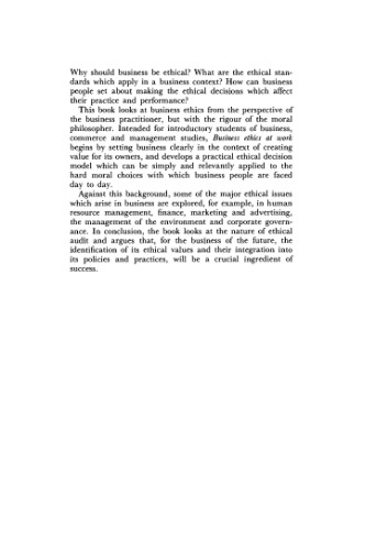 Business ethics at work