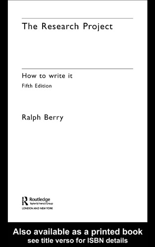 The research project : how to write it