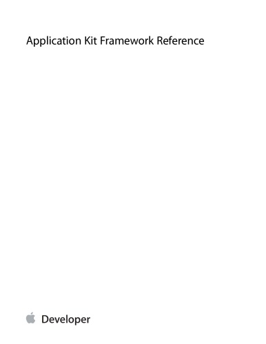 Application Kit Framework Reference - AppKitObjC