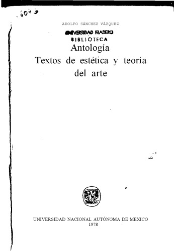 Textos de estética y teoría del arte (antología)