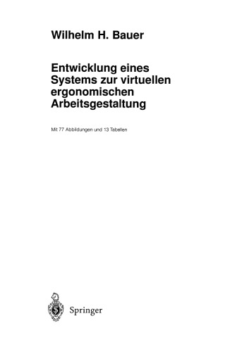 Entwicklung eines Systems zur virtuellen ergonomischen Arbeitsgestaltung