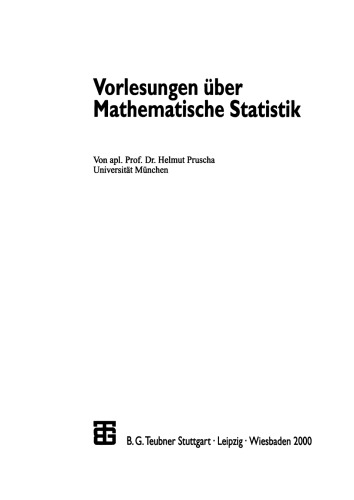 Vorlesungen über Mathematische Statistik