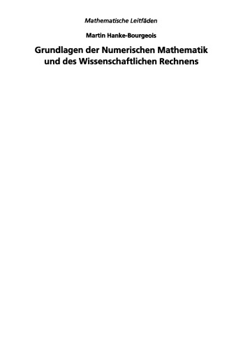 Grundlagen der Numerischen Mathematik und des Wissenschaftlichen Rechnens