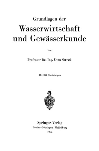 Grundlagen der Wasserwirtschaft und Gewässerkunde