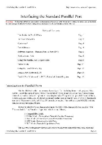 دانلود کتاب Interfacing the standard parallel port