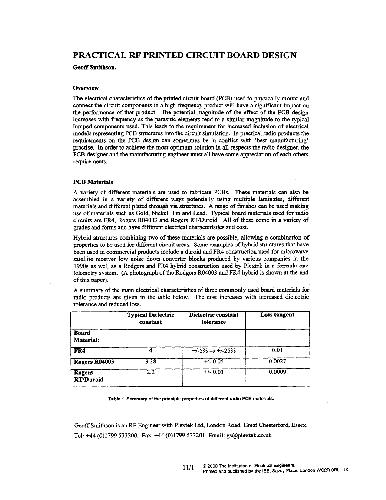 Practical RF PCB design