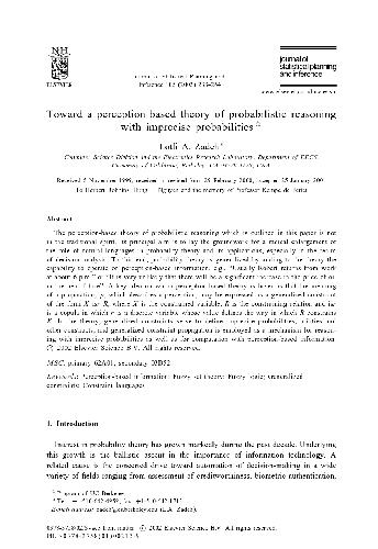 Toward a perception-based theory of probabilistic reasoning with imprecise probabilities