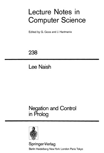 Negation and Control in Prolog