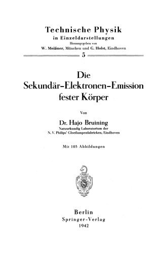 Die Sekundär-Elektronen-Emission fester Körper