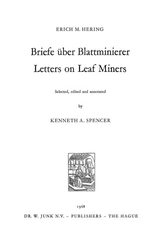 Briefe uber Blattminierer / Letters on Leaf Miners