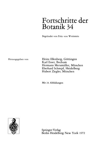 Fortschritte der Botanik: Anatomie, Physiologie, Genetik, Systematik and Geobotanik